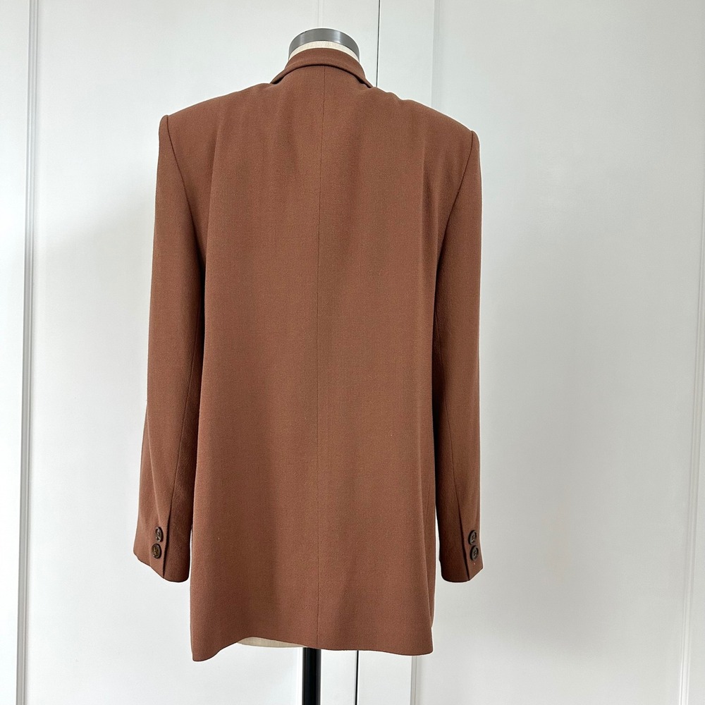 Tailored by Harlan Vintage Women's Brown‎ Blazer Rust 16 Large 90s - Picture 13 of 13